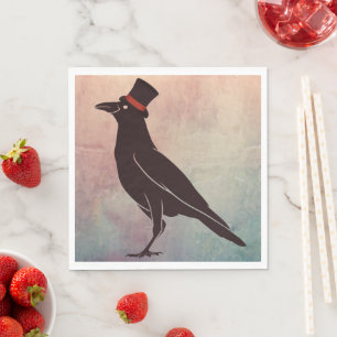 Guardanapo De Papel Corvids - Tophat Blackbird Raven