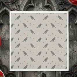 Guardanapo De Papel Corvo Gótico de Ardósia Temperamental