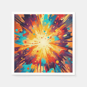 Guardanapo De Papel Cosmic Burst Abstract Splatter Art