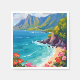 Guardanapo De Papel Costa Na Pali Kauai Havaí Pintura da Costa