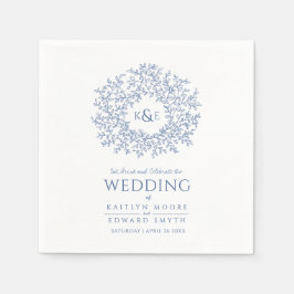 Guardanapo De Papel Costume de casamento de monograma com círculo de f