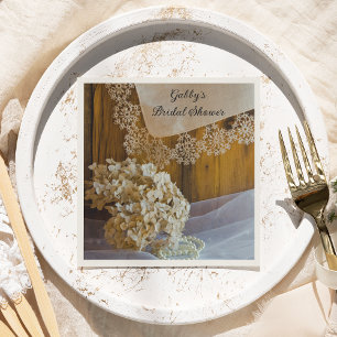 Guardanapo De Papel Country Lace and Flowers Barn Bridal Shower