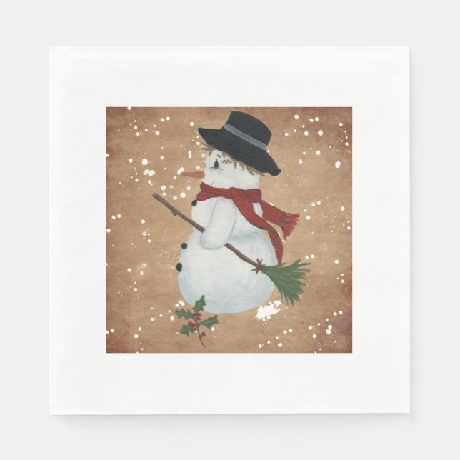 Guardanapo De Papel Country Snowman Paper Napkins (Frente)