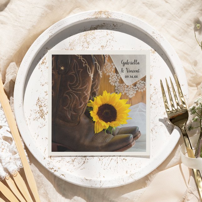 Guardanapo De Papel Country Sunflower and Lace Western Weding (Criador carregado)