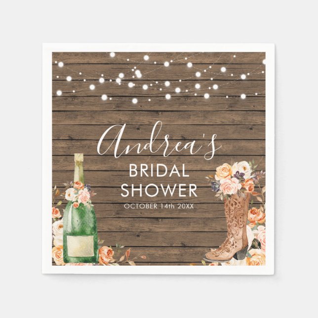 Guardanapo de papel Country Western Boots e Bubbly (Frente)