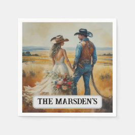Guardanapo De Papel Country Western Wedding Watercolor