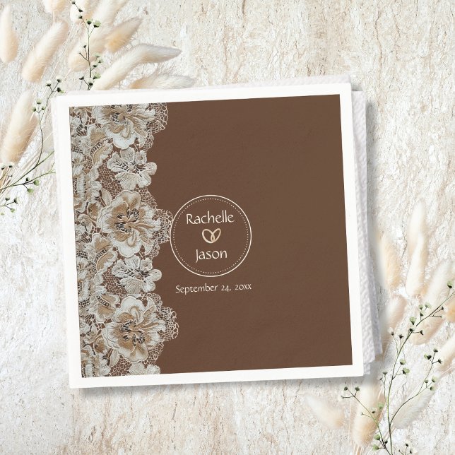 Guardanapo De Papel Couro e renda russos românticos do país ocidental (Criador carregado)