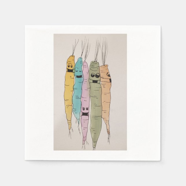 Guardanapo De Papel Covid Carrots "Cenouras Uns Aos Outros" (Frente)
