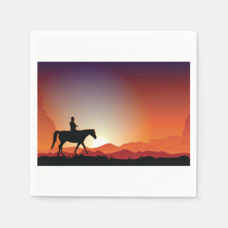 Guardanapo De Papel Cowboy Andando Um Papel De Cavalo Napkins