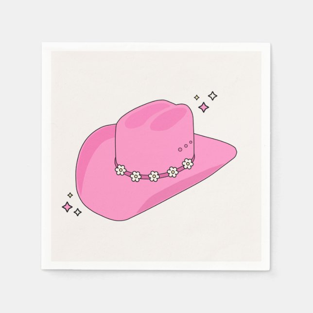 Guardanapo De Papel Cowboy Hat Pink (Frente)