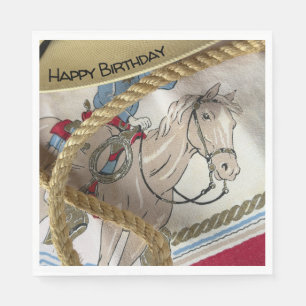 Guardanapo De Papel Cowboy sela de chapéu de corda aniversário do xeri