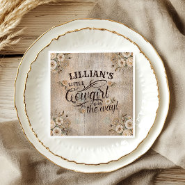 Guardanapo De Papel Cowgirl Boho Floral Western Script Paper Napkin