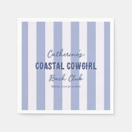 Guardanapo De Papel Cowgirl Costeira Bach Club Listras Azuis e Brancas