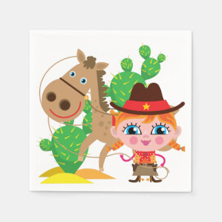 Guardanapo De Papel Cowgirl e Horse