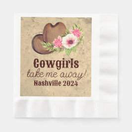 Guardanapo De Papel Cowgirl Solteira Floral Rosa Rústico