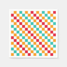 Guardanapo De Papel Cozy classroom diagonal checkerboard pattern