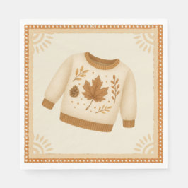 Guardanapo De Papel Cozy Fall Baby Shower | Neutral Cream & orange