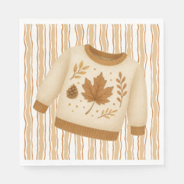 Guardanapo De Papel Cozy Fall Baby Shower | Neutral Cream & orange