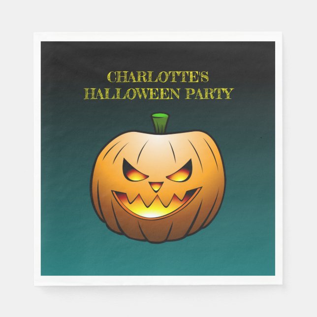 Guardanapo De Papel Cozy Jack o'lantern Halloween Pumpkin (Frente)