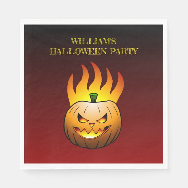 Guardanapo De Papel Cozy Jack o'lantern Halloween Pumpkin (Frente)