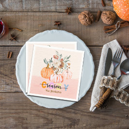 Guardanapo De Papel Cozy Season Harvest Blooms Personalize Name
