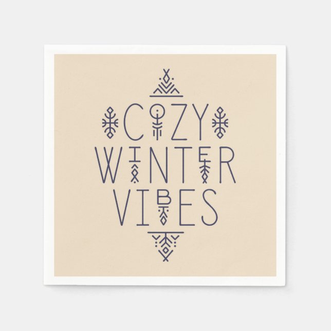 Guardanapo De Papel Cozy Winter Vibes Design (Frente)