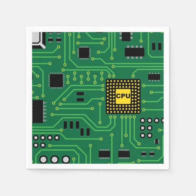 Guardanapo De Papel CPU I do Conselho do circuito do Nerd do computado (Frente)