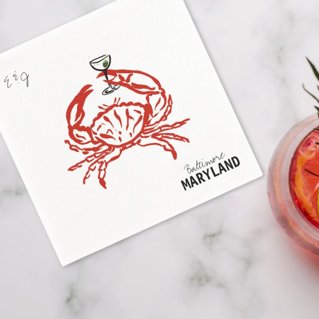 Guardanapo De Papel Crab Maryland Wedding (Criador carregado)