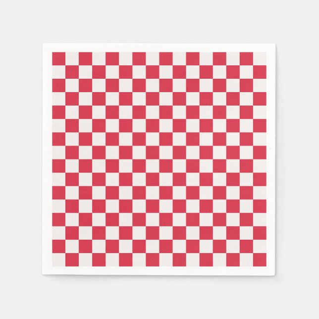 Guardanapo De Papel Cranberry fizz checkerboard pattern (Frente)