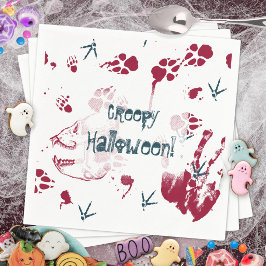 Guardanapo De Papel Cranio Assustador Traços de Sangue Festa de Hallow