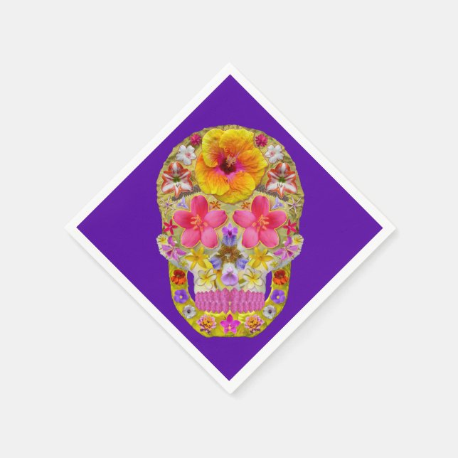 Guardanapo De Papel Crânio da Flor 4 - Tropical (Canto)