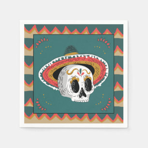 Guardanapo De Papel Crânio de Açúcar com Sombrero