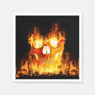Guardanapo De Papel Crânio de Flaming no Halloween
