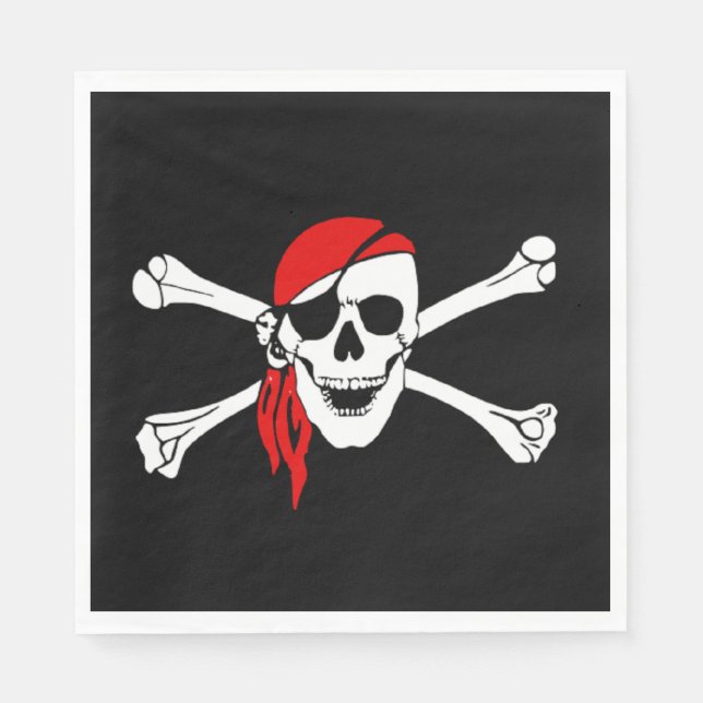 Guardanapo De Papel Crânio de Pirata e Crossbones (Frente)