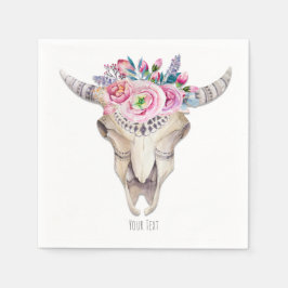 Guardanapo De Papel Crânio de Vaca Floral Rústico Boho Chic Festa Pers