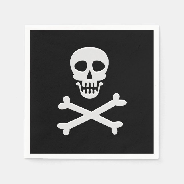 Guardanapo De Papel Crânio e Crossbones (Frente)