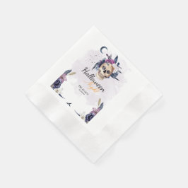 Guardanapo De Papel Crânio Gótico do Partido Violet Watercolor