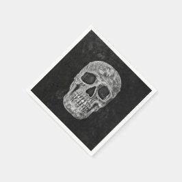 Guardanapo De Papel Crânio Gótico Preto E Grunge Branco Legal