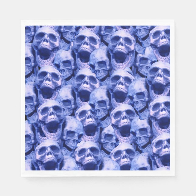Guardanapo De Papel Crânios Azuis Escuros (Frente)