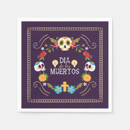 Guardanapo De Papel Crânios Florais Coloridos Dia de Muertos | Guardan