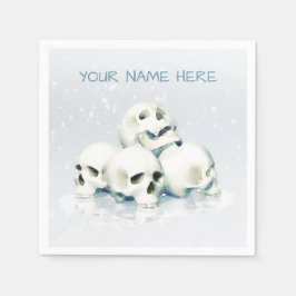 Guardanapo De Papel Crânios na neve. Personalizado