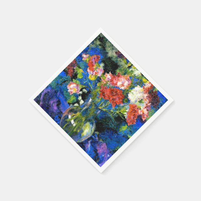 Guardanapo De Papel Cravos num Vaso de Vidro Redondo (Canto)