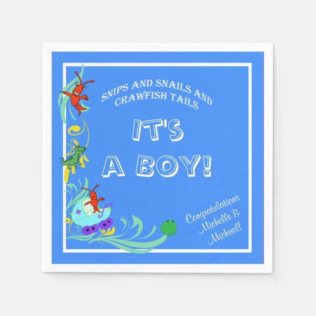Guardanapo De Papel Crawfish Cajun Baby Boy (Frente)