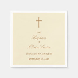 Guardanapo De Papel Cream Beige Baptism Party Napkins