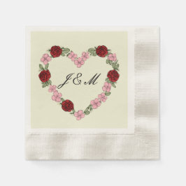 Guardanapo De Papel Cream Floral Heart Wedding Striped Napkins