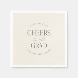 Guardanapo De Papel Cream Gray Personalized Cheers Grad Party