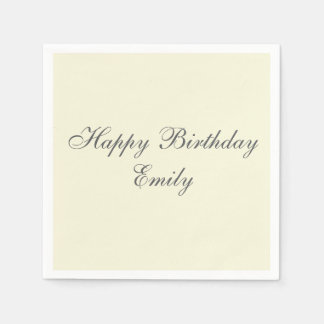 Guardanapo De Papel Cream Minimalist Birthday Party Napkins