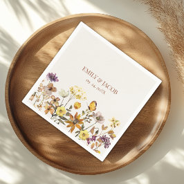 Guardanapo De Papel Cream & Terracotta Wildflower Boho Wedkins