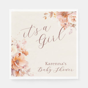 Guardanapo De Papel Cream Vintage Floral Fall É uma Chá de fraldas