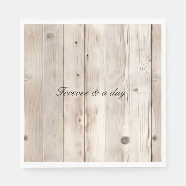 Guardanapo De Papel Cream White Wood Wedding (Frente)